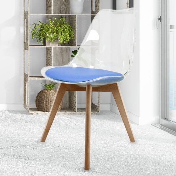 Fusion Living Soho Clear Plastic Dining Chair with Squared Legs