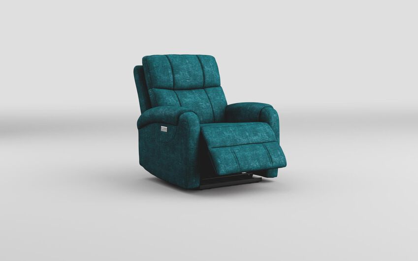 Blue Fabric Calisese Power Recliner Chair
