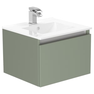 Newland Sage Green Basin Unit Single Drawer Suspended - 500mm