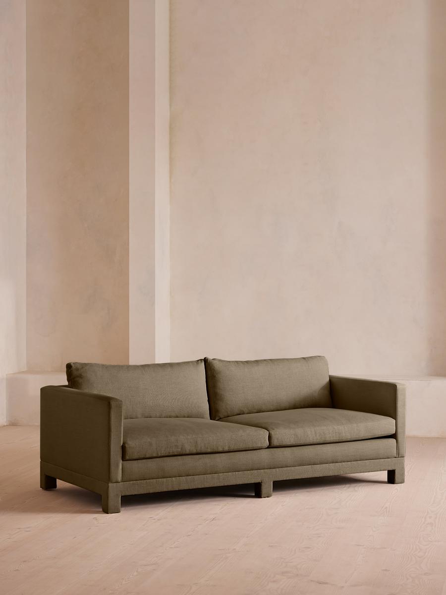 Ashford Three Seater Sofa, Linen, Olive