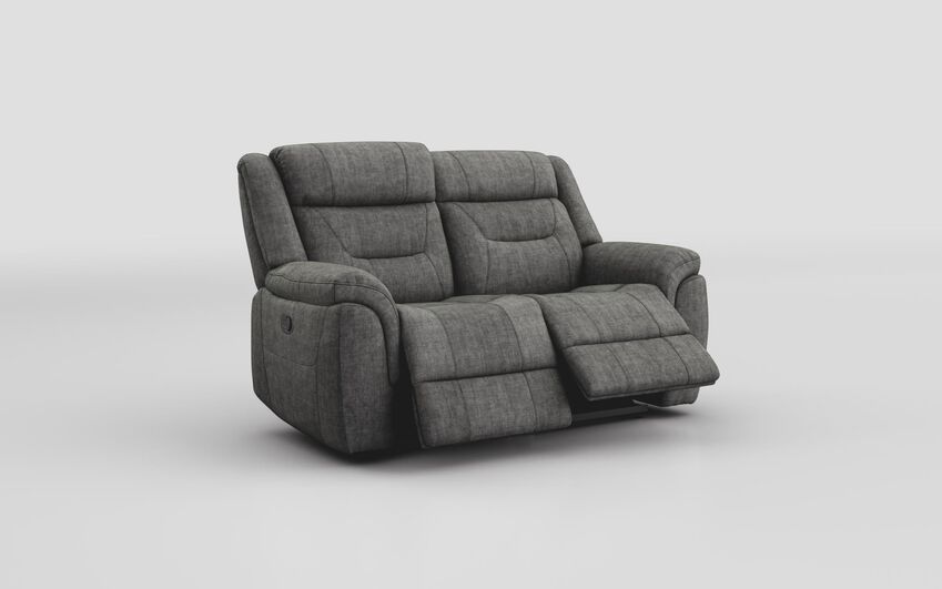 Black Fabric Ainsdale 2 Seater Manual Recliner Sofa