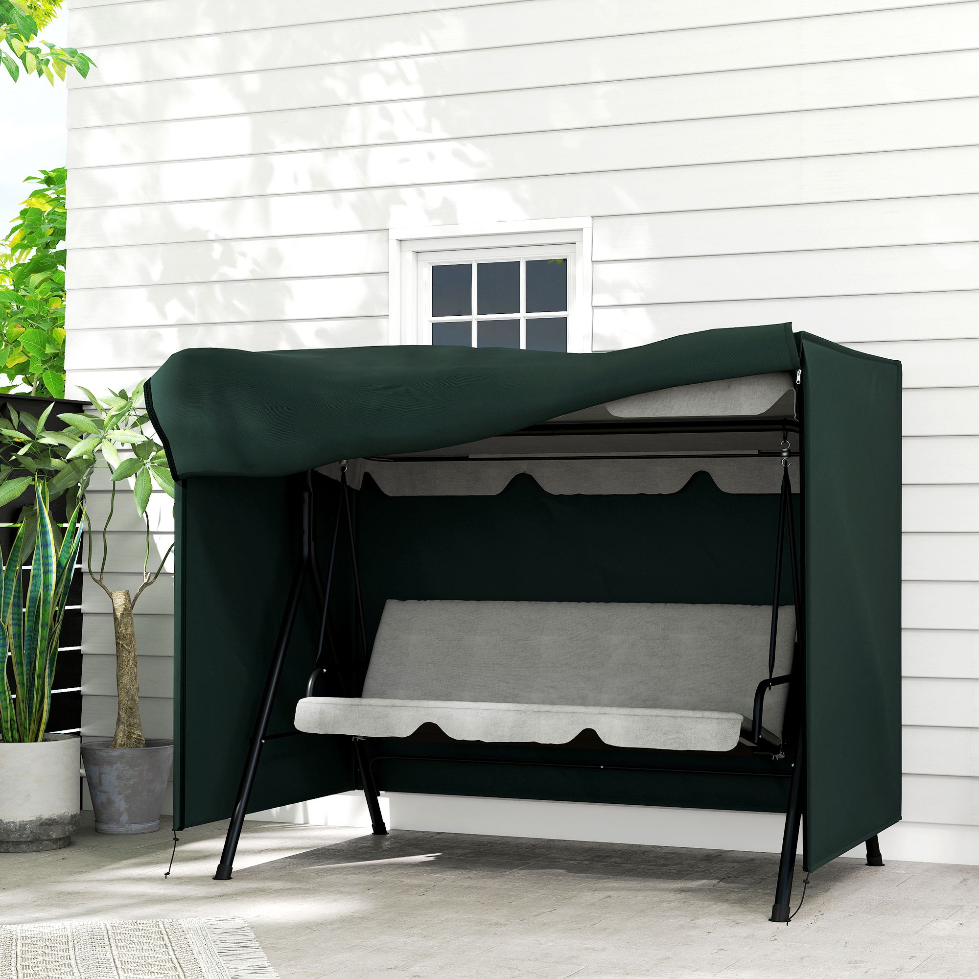 OUTSUNNY Garden Furniture Protector Patio Swing Chair Cover in Green