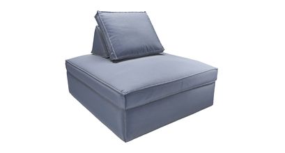 Harry Large Pouffe with bolster cushion in Sapphire Smart Velvet - sofa.com