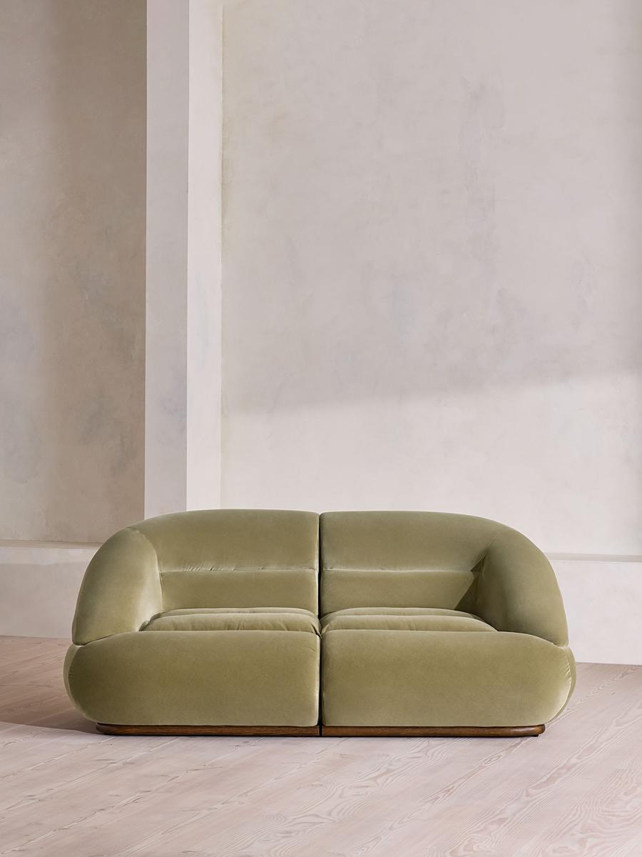 Edison Modular Sofa, Three Seater, Velvet, Lichen