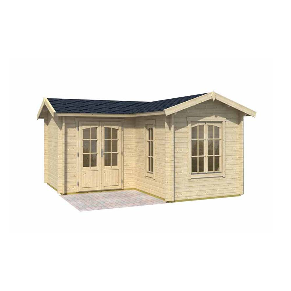 Lasita Maja Ltd Portsmouth-Log Cabin, Garden Room, Home Office - L450xW447.6xH245.1 cm in Natural 2