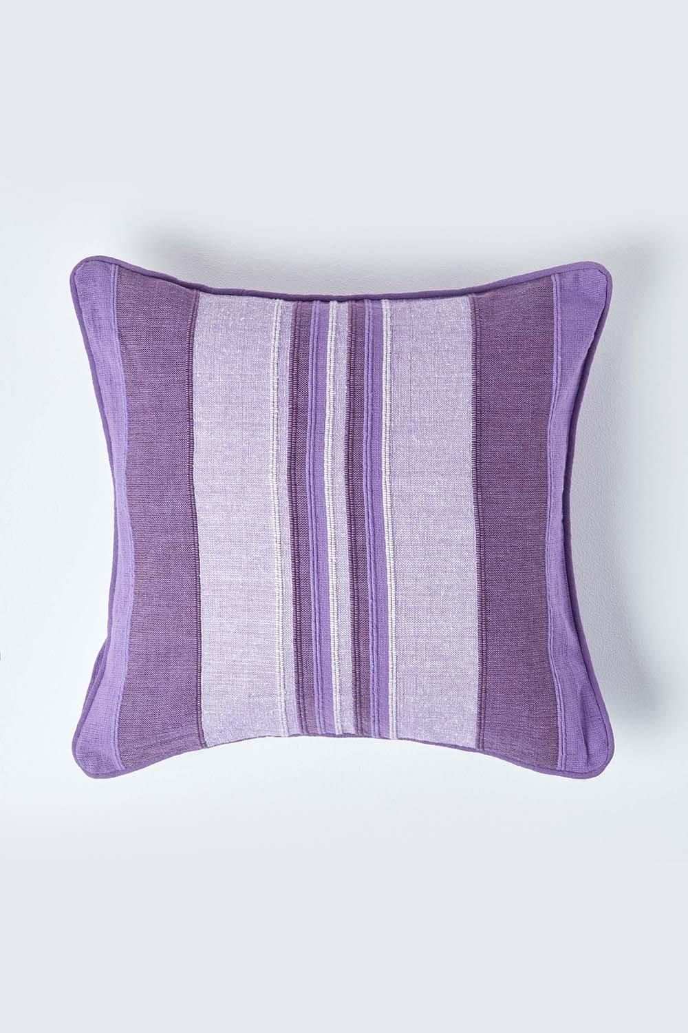 Homescapes Cotton Striped Morocco Cushion Cover in Mauve