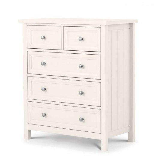 Marquis Wooden Chest Of Drawers In White With 5 Drawers