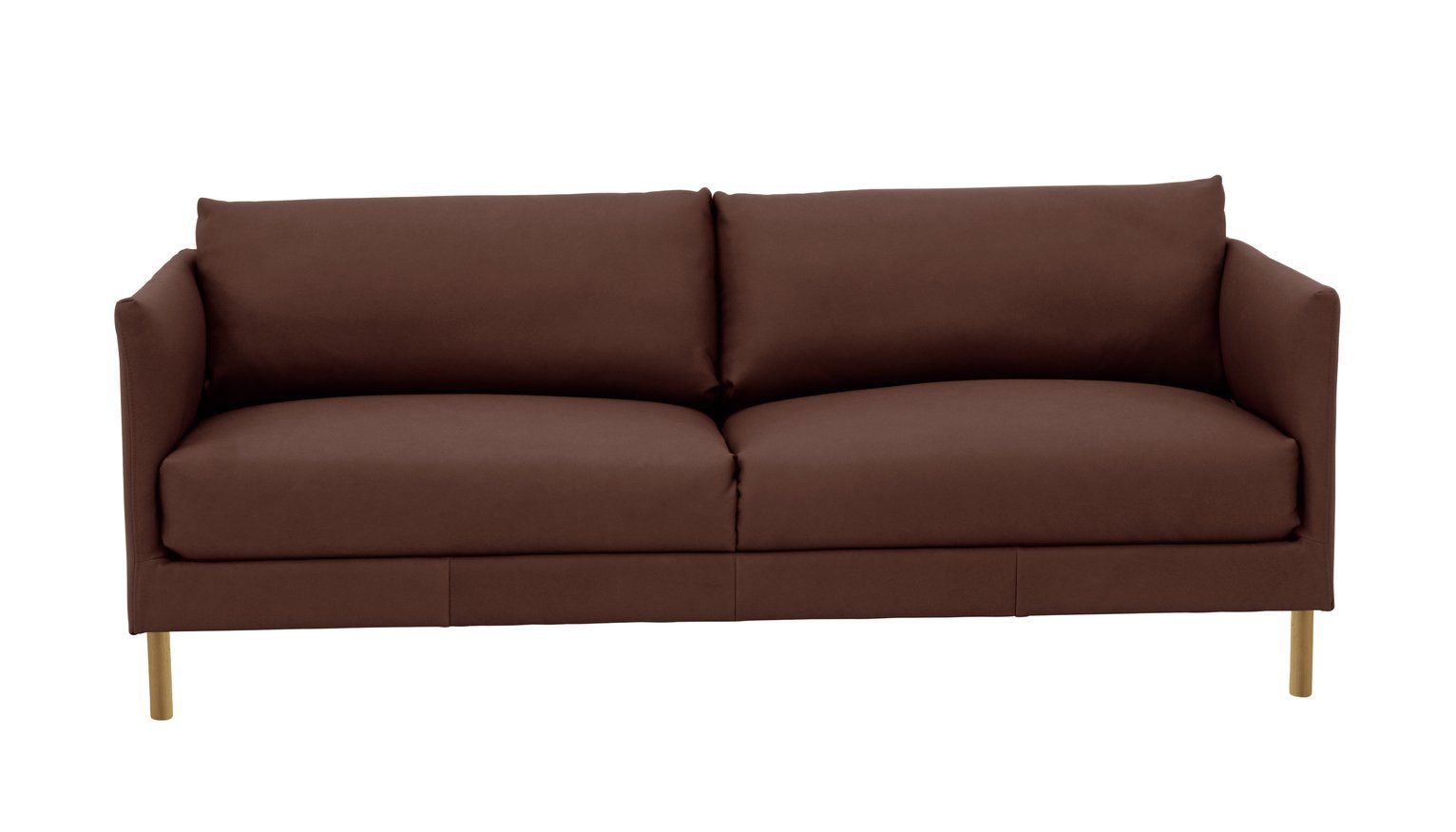 Habitat Hyde 3 Seater Leather Sofa - brown