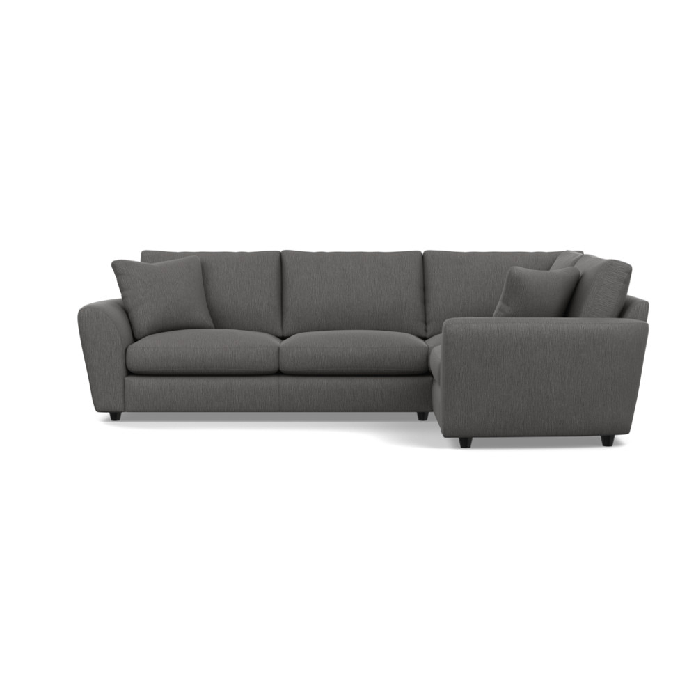 Heal's Snooze Right Hand Facing Corner Sofa Smart Linen Mix Grey Black Feet