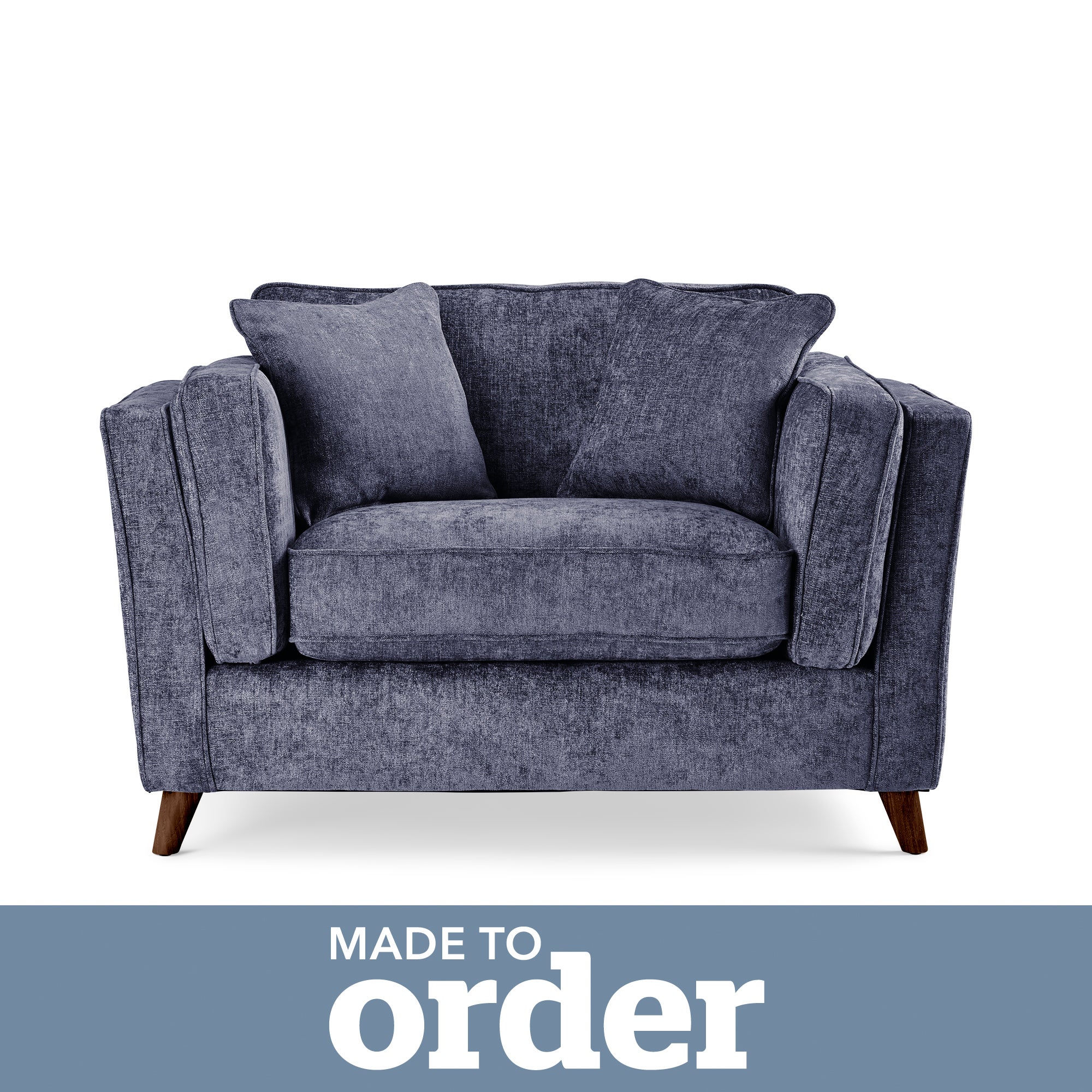 Arabella Snuggle Chair Luxury Chenille Navy Blue