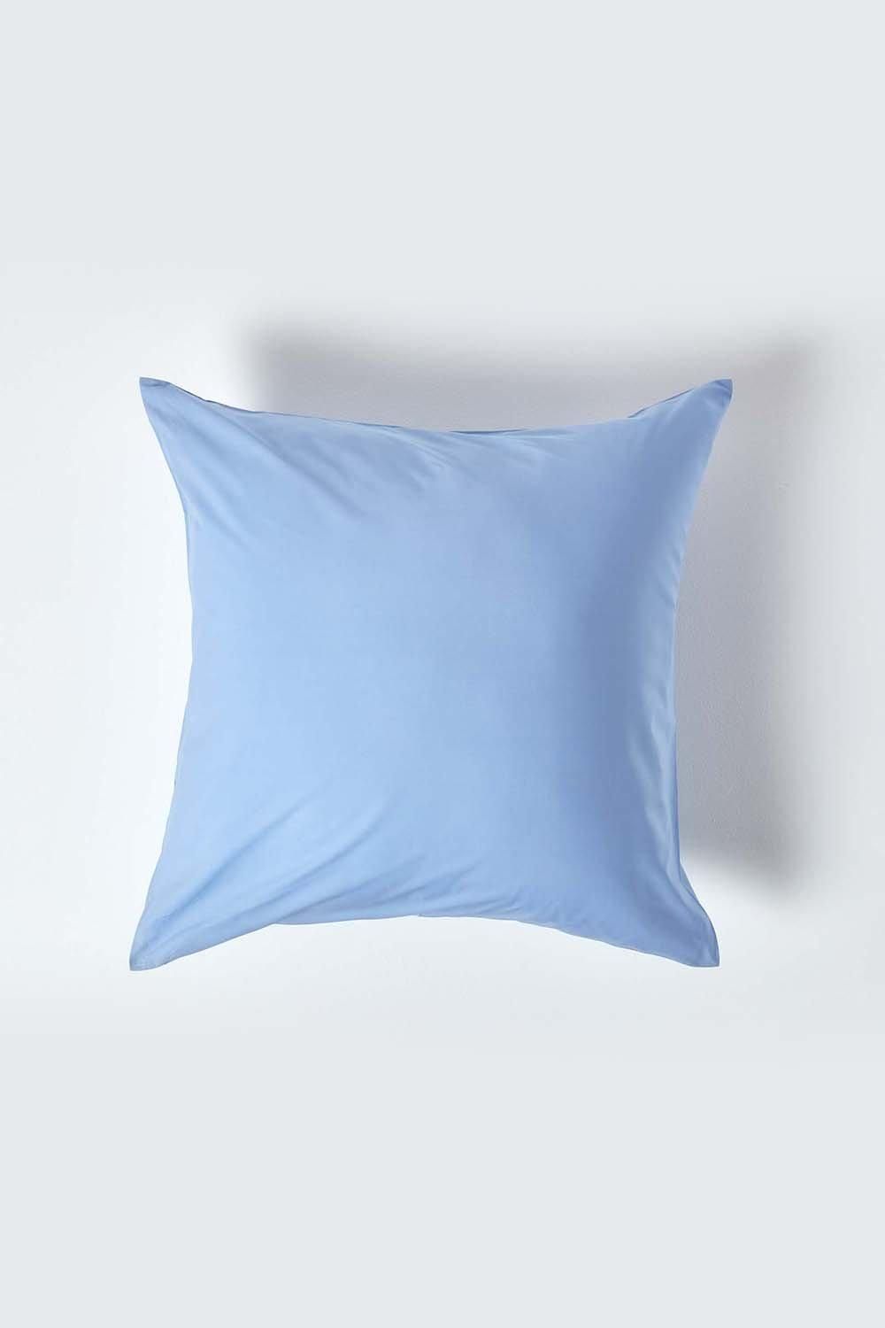 Homescapes Continental Egyptian Cotton Pillowcase 200 TC, 60 x 60 cm in Blue