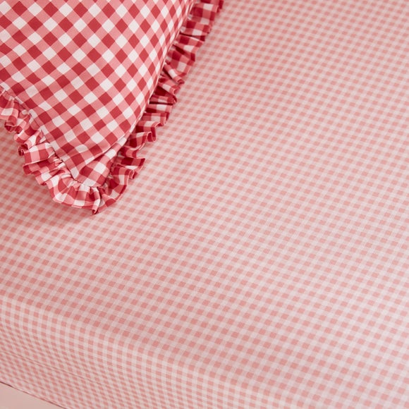 Set of 2 Pink Gingham Fitted Sheets