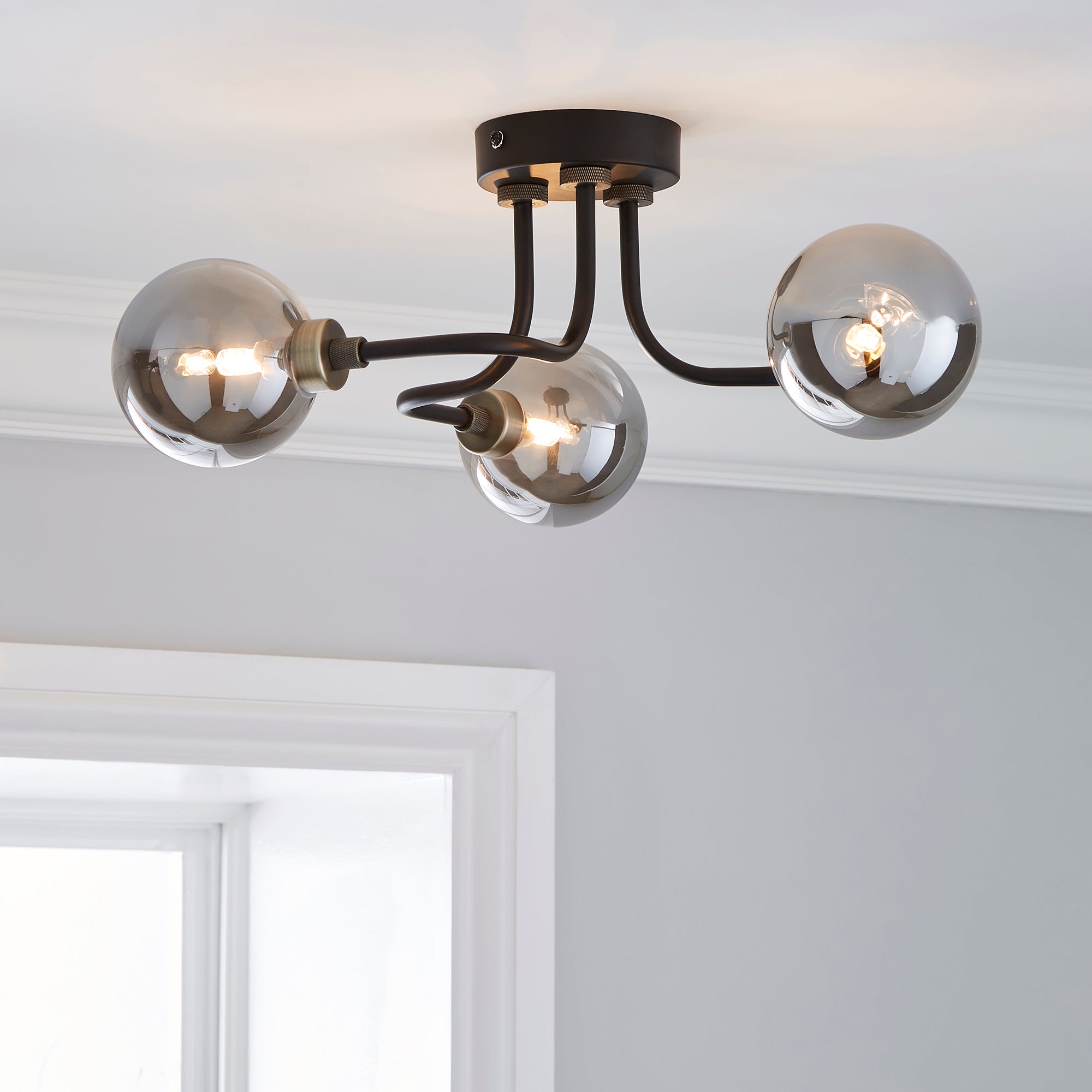 Tanner 3 Light Black Ceiling Fitting Black