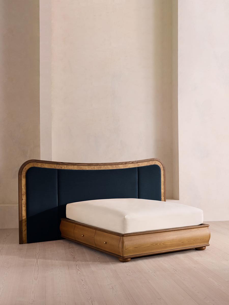Alana Bed, King, Velvet, Royal Blue