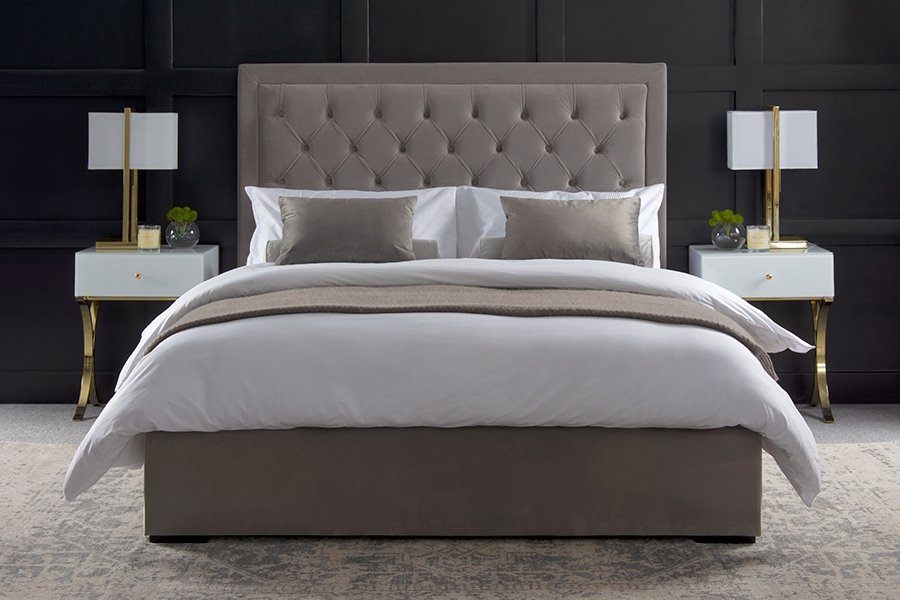 ZENO Upholstered Bed - Feather Grey