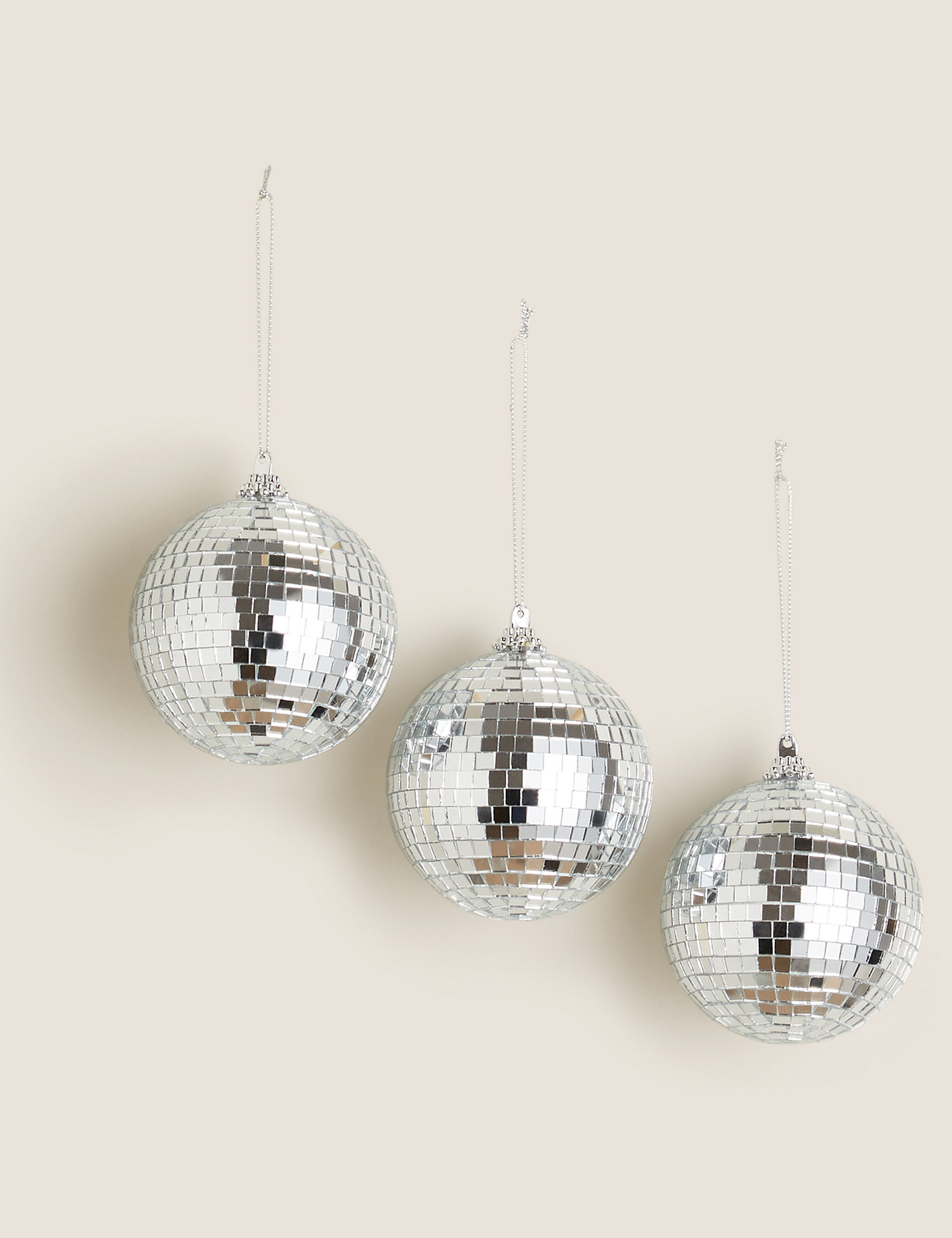 M&S 3 Pack Hanging Disco Ball Decorations