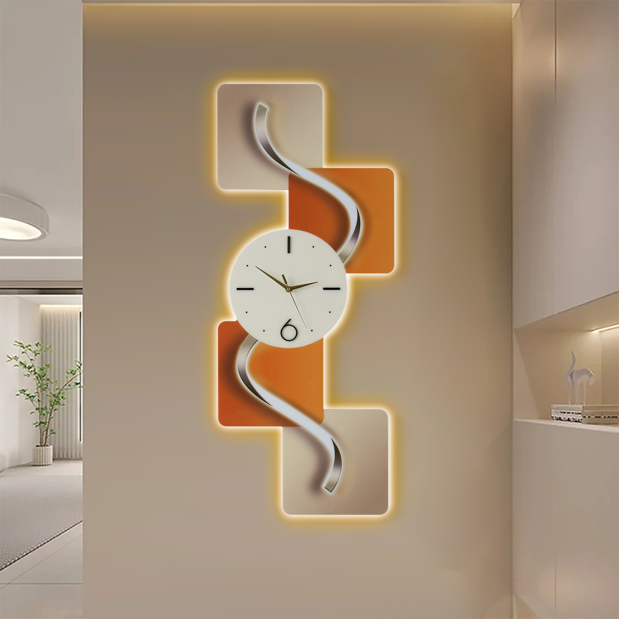 Modern LED Wall Clock with Remote Control – 1000mm Decorative Lighted Wall Clock