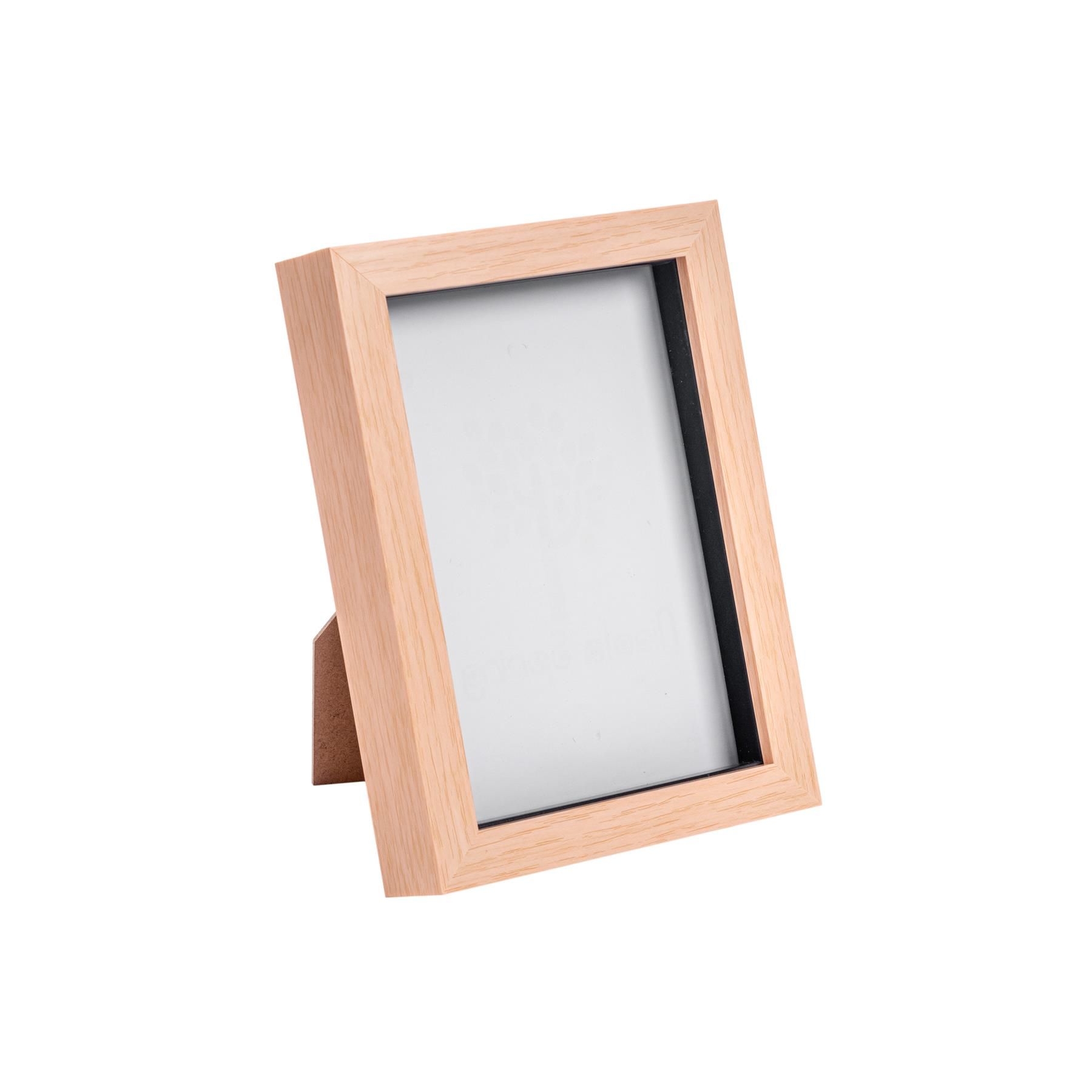 Nicola Spring 3D Box Photo Frame - 5 x 7" in Light Brown