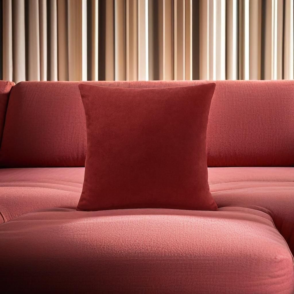 Luxury Living Velvet Chenille Cushion in Red