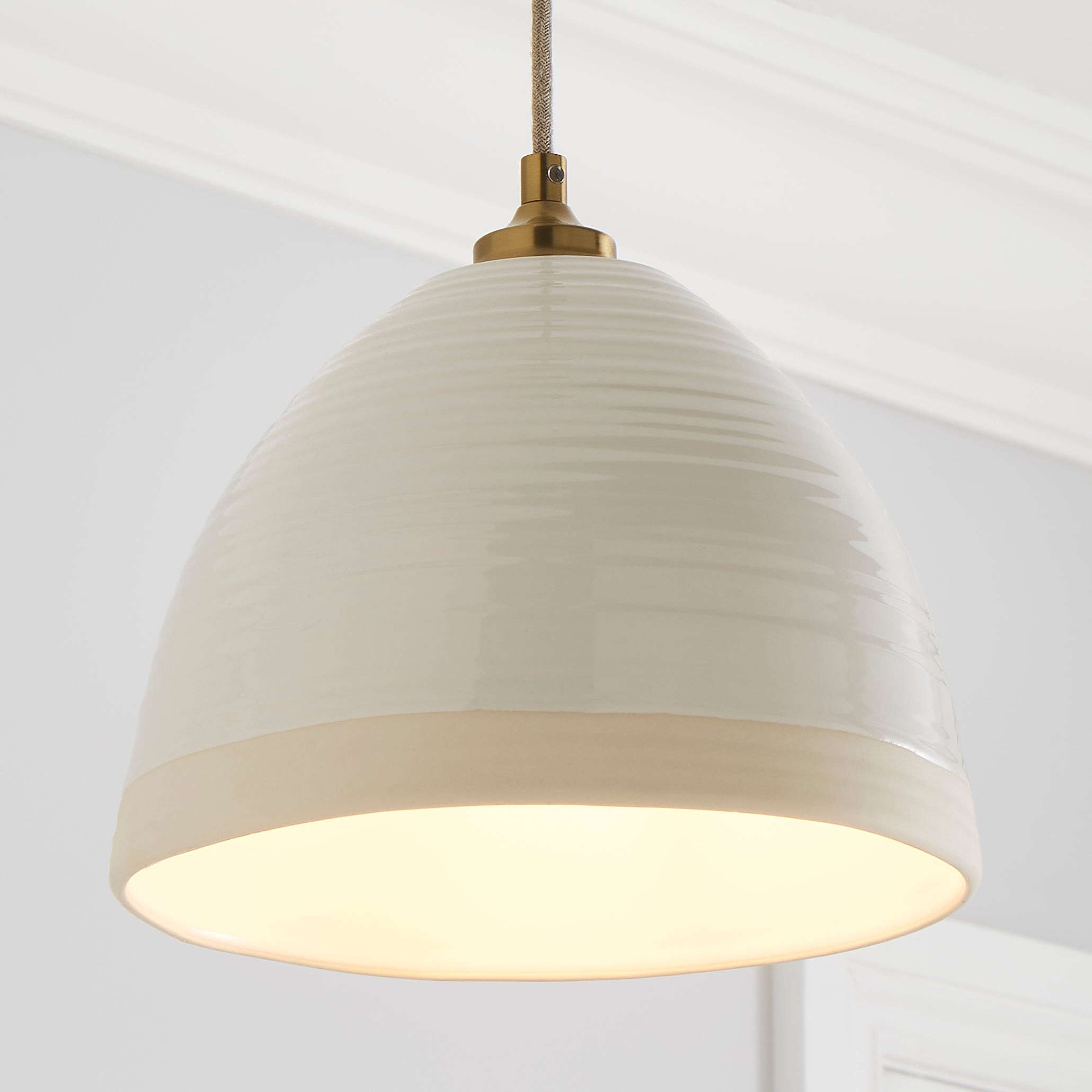 Churchgate Harby 1 Light Pendant Fitting White