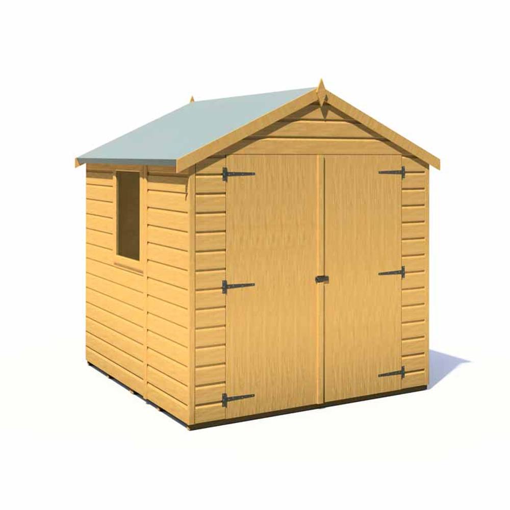 Shires Arran Double Doors - Garden Shed Workshop Approx 6x6 ft in Brown 2