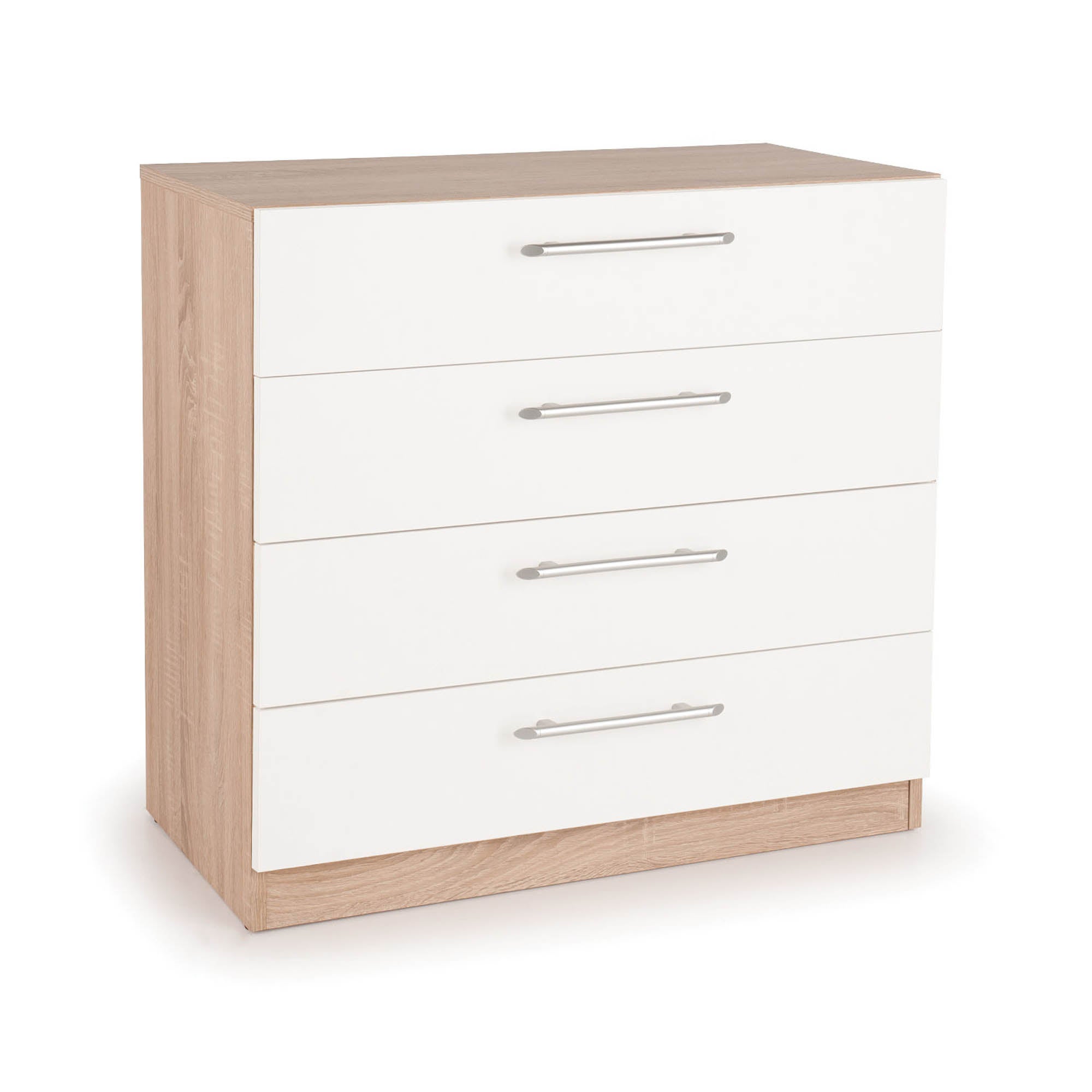 Hyde 4 Drawer Chest White/Natural