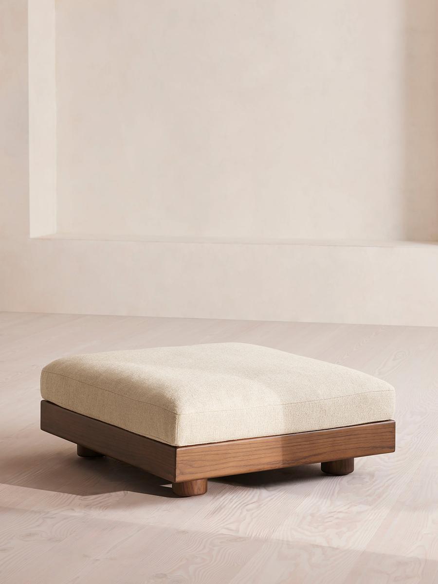 Truro Ottoman, Textured Linen
