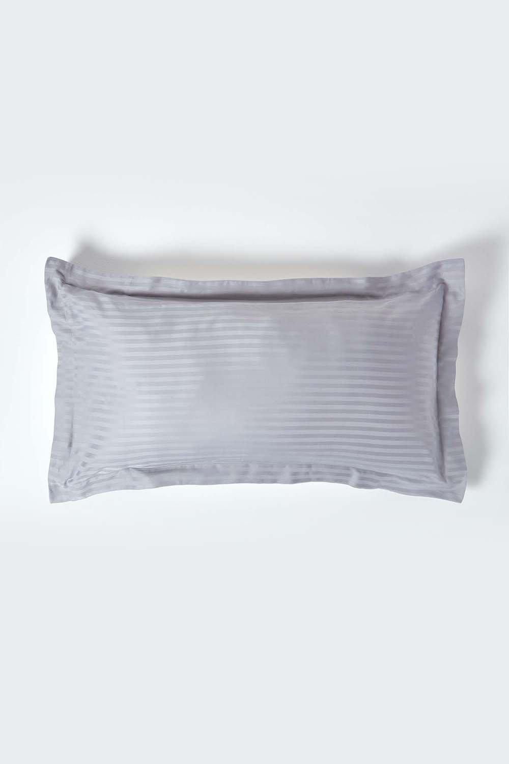 Homescapes Egyptian Cotton Ultrasoft King Size Oxford Pillowcase 330 TC in Grey