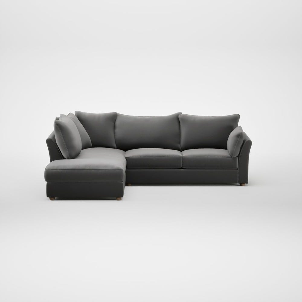 Heal's Tailor Left Hand Facing Corner Sofa Smart Velvet Mercury Natural Feet 2