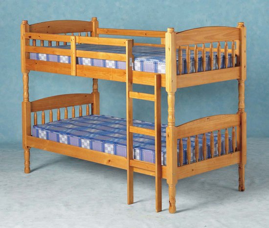 Albany Old Antique Pine Bunk Bed with Ladder