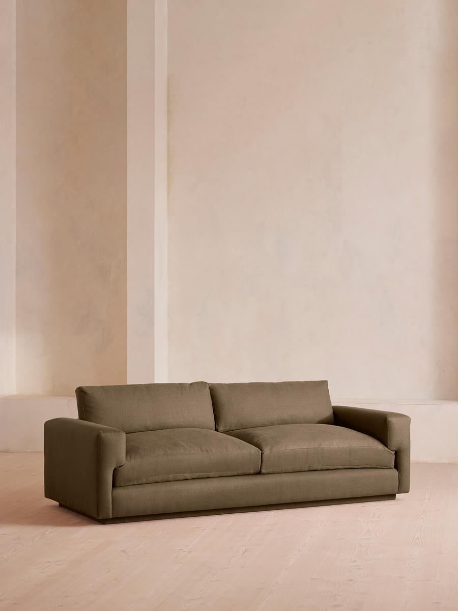 Mossley Three Seater Sofa, Linen, Olive