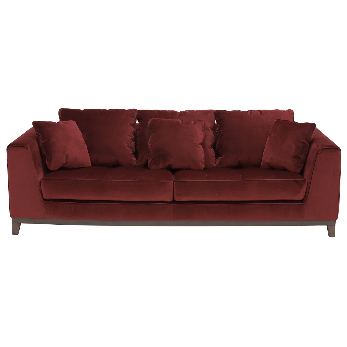 Harlow 3 Seater Velvet Sofa, Burgundy