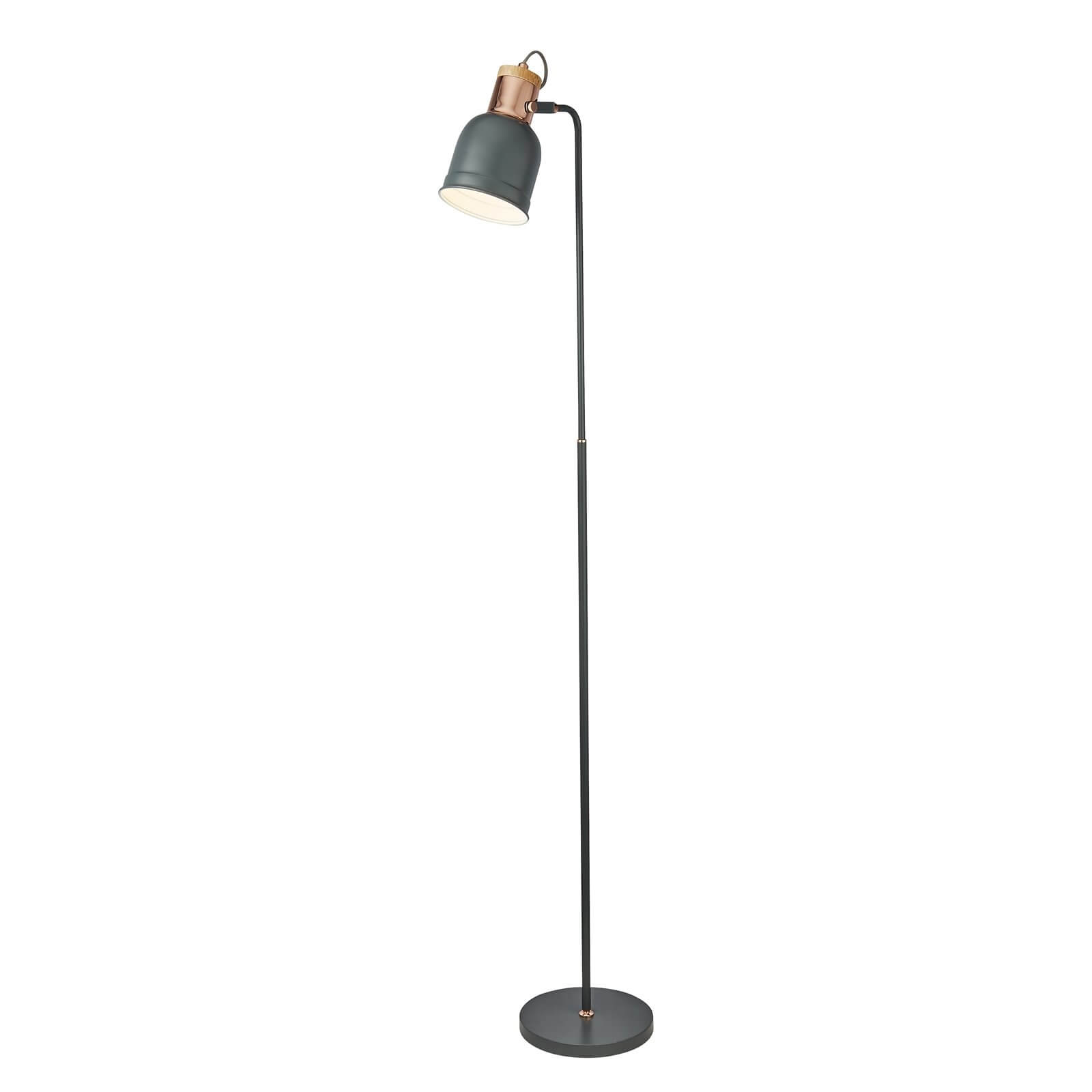 Barham Floor Lamp - Matt Grey and Copper