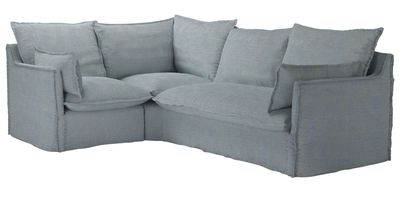 Isaac Asym: LHF Single w RHF 2 Seat Sofabed in Buttermere Baylee Viscose Linen - sofa.com