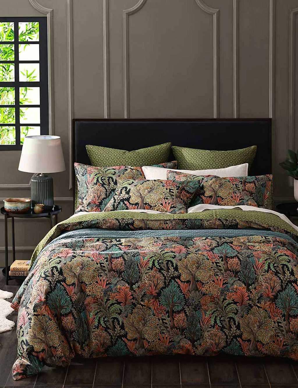 MM Linen Pure Cotton Anders Bedding Set Green Mix