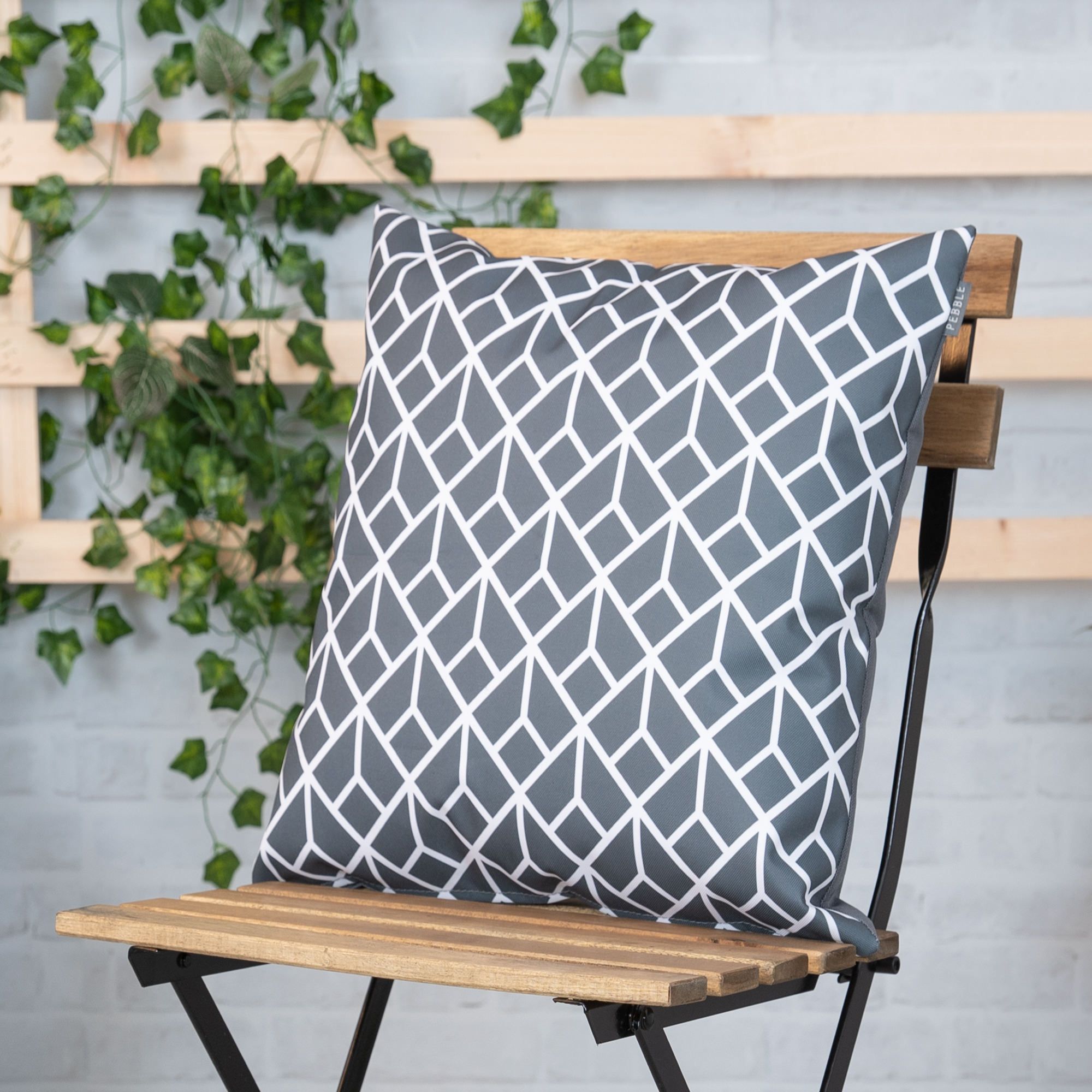icon Indoor & Outdoor Waterproof Cushion Set of 2 Slate Grey Waterproof Cushion in Charcoal