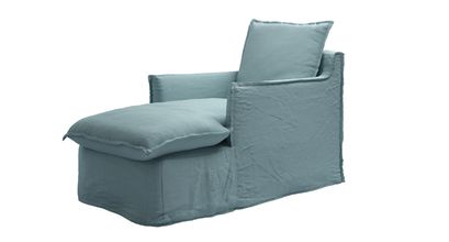 Isaac Chaise Armchair in Lagoon Brushed Linen Cotton - sofa.com