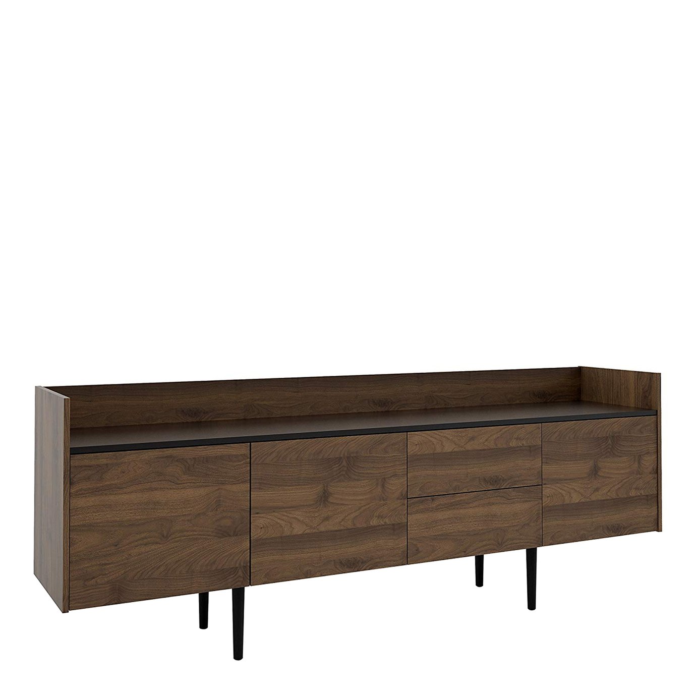 Cullen 3 Door 2 Drawer Sideboard - Black & Walnut Effect