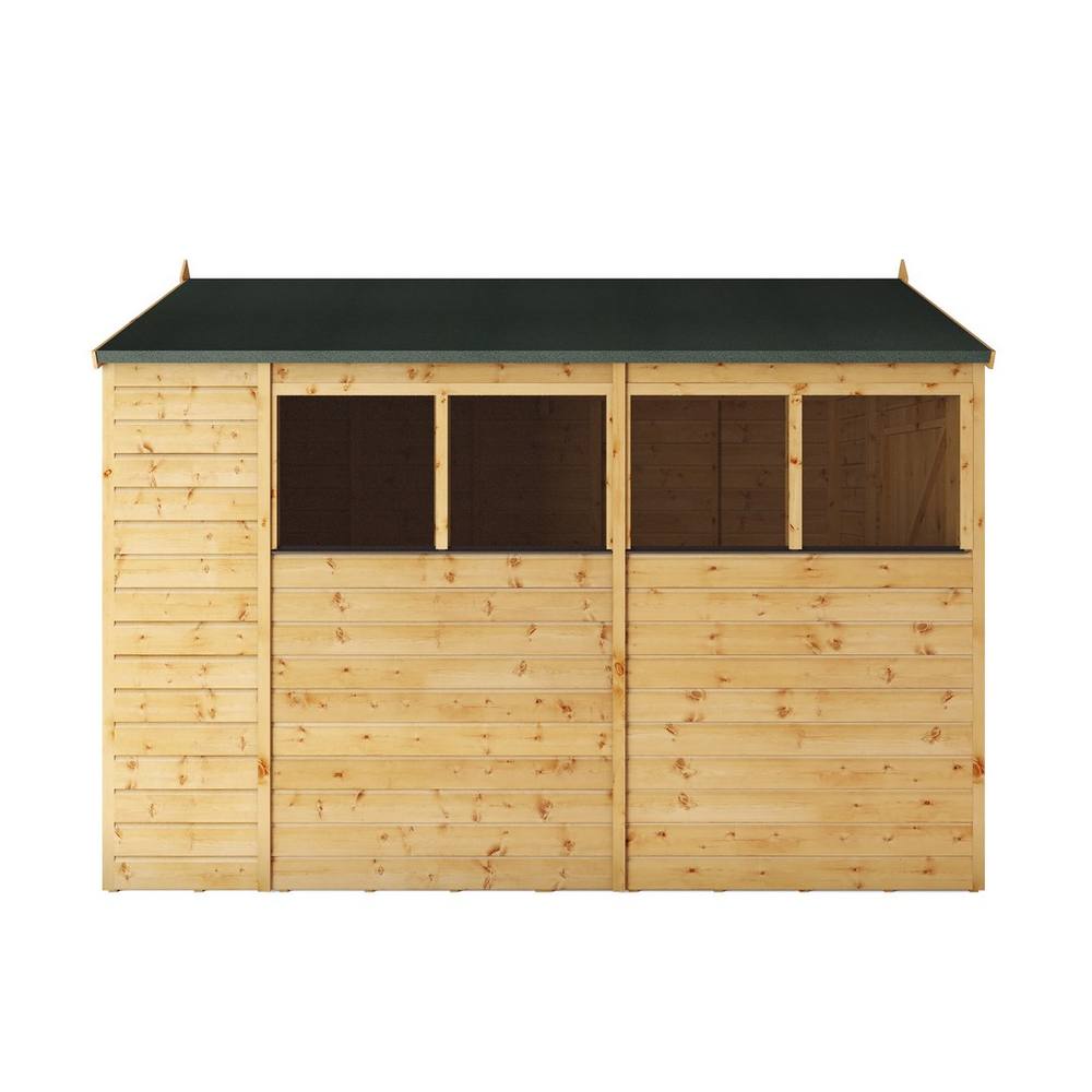 Mercia 10 x 6 Feet Shiplap Apex Shed - L296.6 x W190.5 x H222.2 cm - Brown in Natural 5