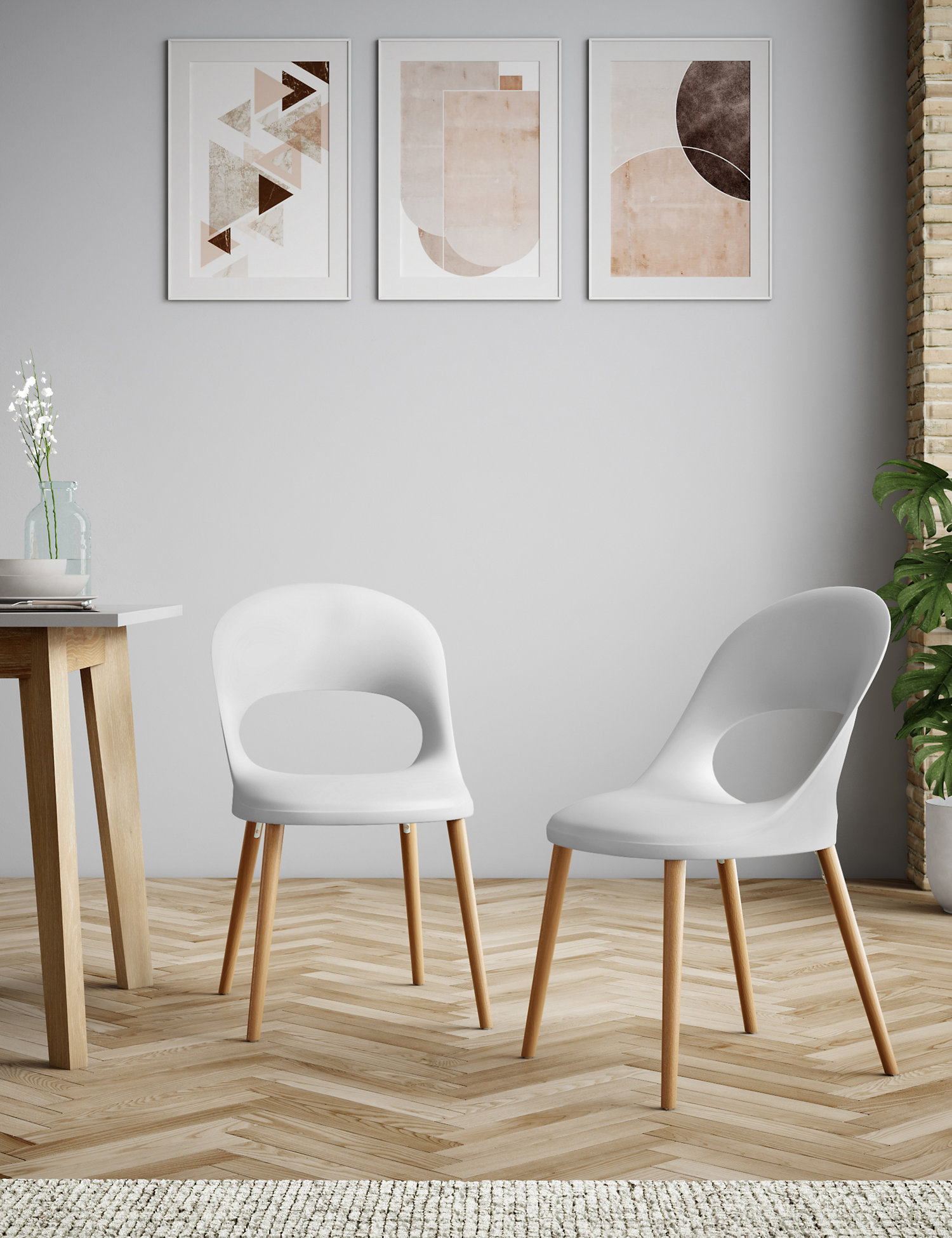M&S Loft Set of 2 Curved Back Dining Chairs