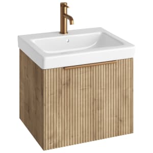 Concept Halifax Oak Ribbed S3 Vanity Unit & Basin - 550mm