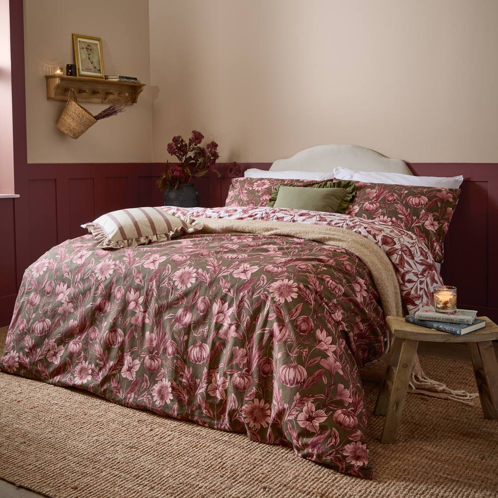 Wylder Autumn Garden Reversible Duvet Cover Set in Rose