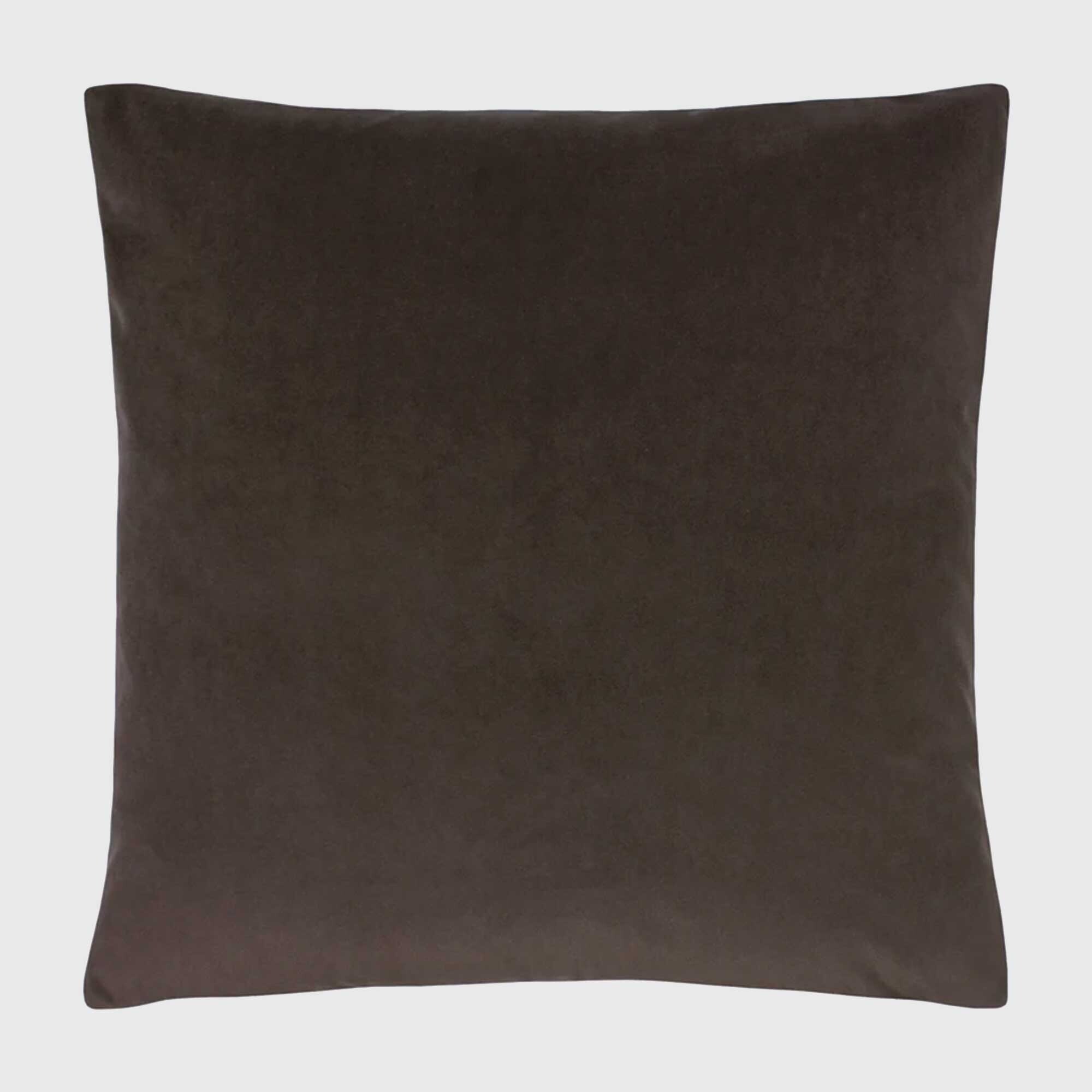 TRUFFLE VELVET CUSHION, Square, Brown Polyester | Barker & Stonehouse