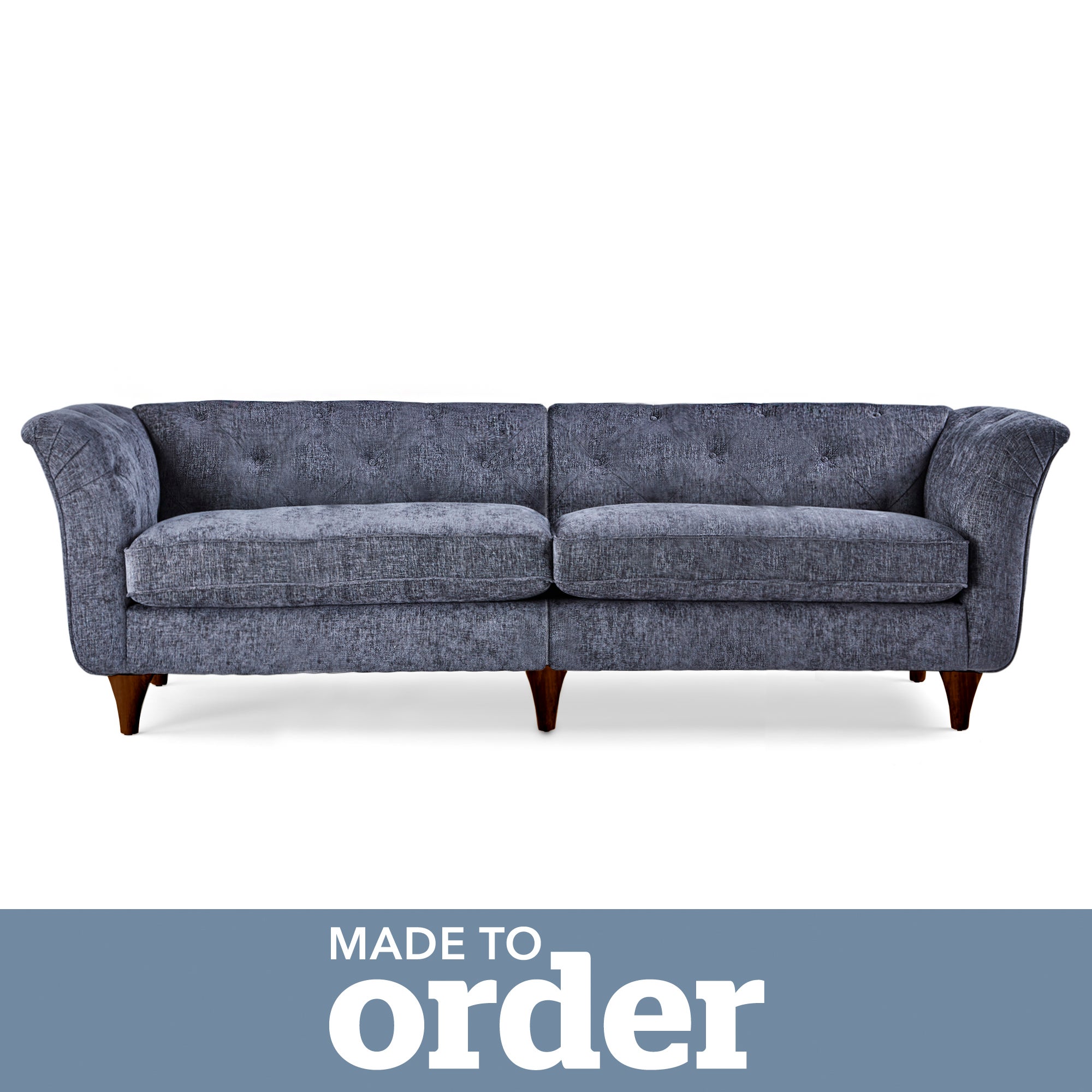 Jaipur 4 Seater Sofa Luxury Chenille Navy Blue