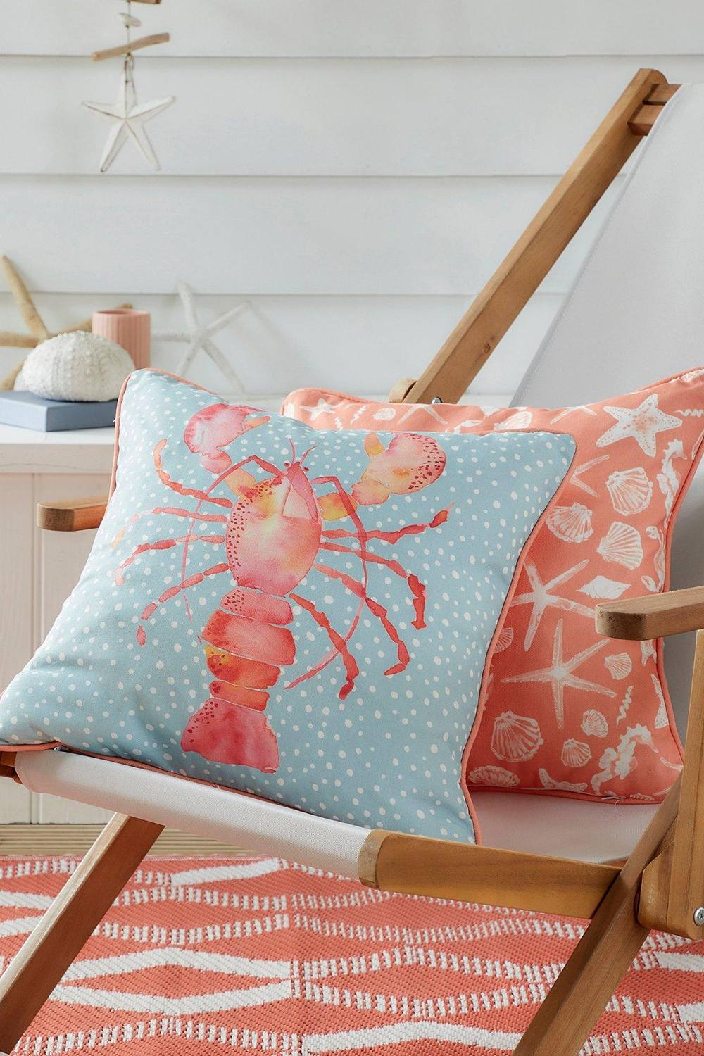 Fusion 'Lobster' Outdoor Water & UV Resistant Garden Filled Bench Cushion in Orange