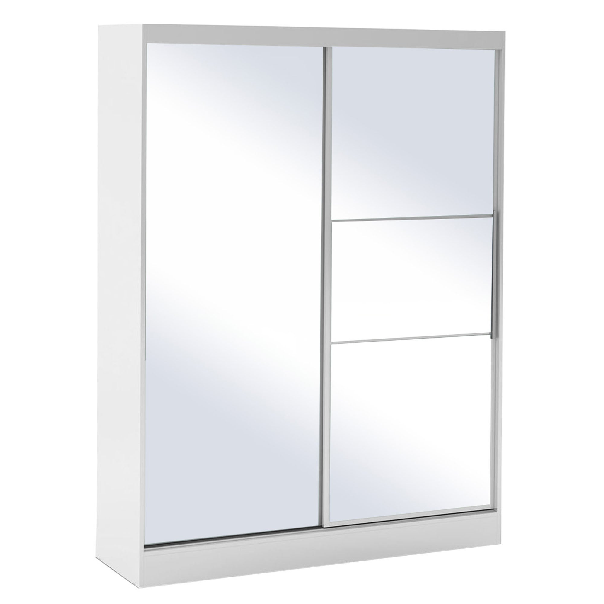 Lynx 2 Door Sliding Mirrored Wardrobe White