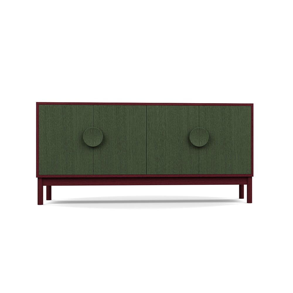 Heal's Tinta Sideboard Red Stain Frame Green Stain Doors