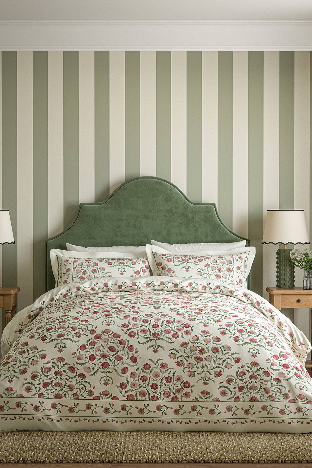 Sanderson 'Ottoman' Cotton Duvet Cover Set in Cream