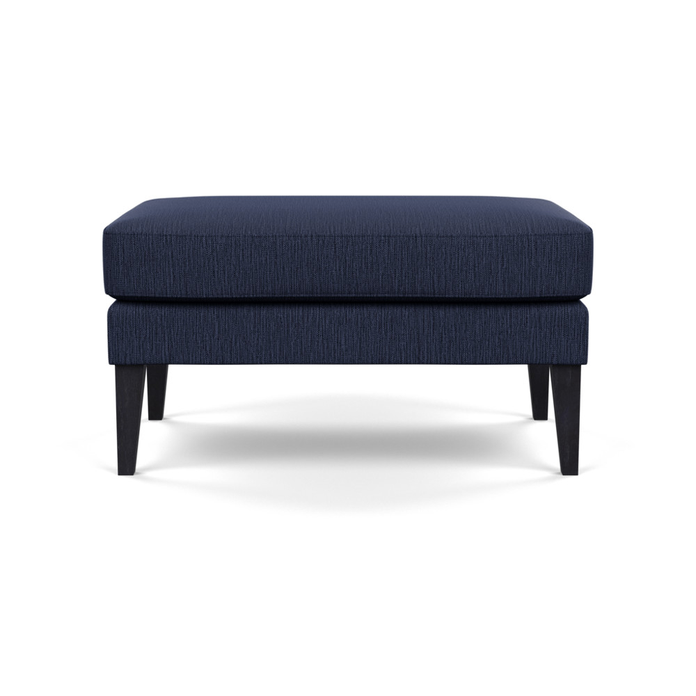 Heal's Richmond Ottoman Smart Linen Mix Navy Black Feet