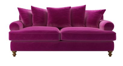 Teddy 3 Seat Sofa Bed in Peony Cotton Matt Velvet - sofa.com